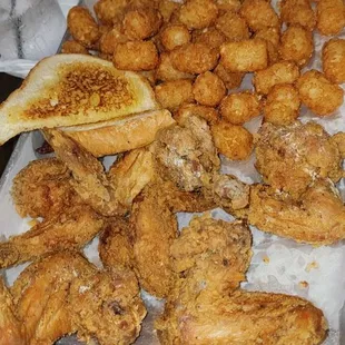 Wingd and tater tots!