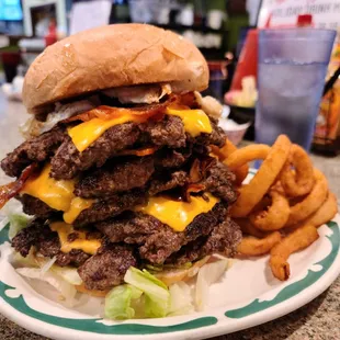 a burger and french fries