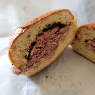the inside of a sandwich
