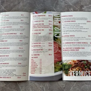 a menu for a restaurant