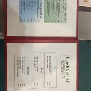 Lunch menu