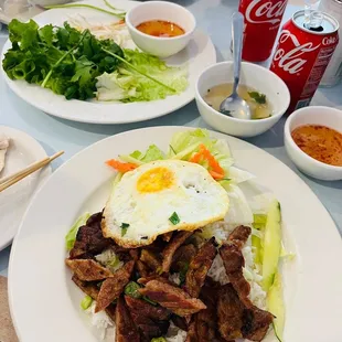 a plate of food on a table