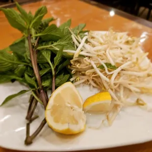 Dinner@Cuu Long Vietnamese Rest; 1/17/2025.Hubby David &amp; I both enjoy *Bean Sprouts*,But we don't eat the other Veggie, Basil? No Thnx! LOL