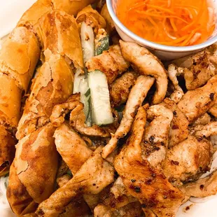 28. Grilled Sirloin Pork + Spring Rolls