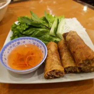 Dinner@Cuu Long Vietnamese Rest; 1/17/2025.I really like their Spring Rolls fr here,Tasty &amp; Crunchy,Imho! David likes Summer Rolls,next time
