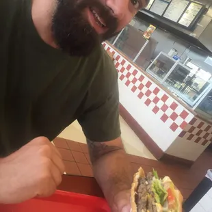 Thicker than standard burger patties- standard double cheese