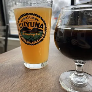 a glass of beer and a glass of beer