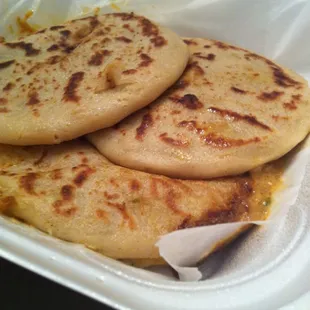 HUGE pupusas to go!!