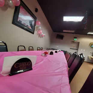 Cuzco Irving Side roon for Private Events , is next to the main roon , and can be used for private gatherings.