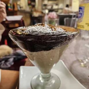 a dessert in a glass