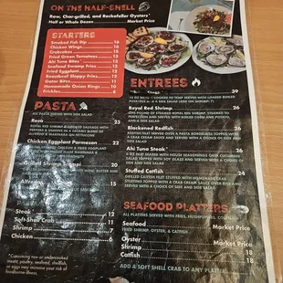 a menu on the table