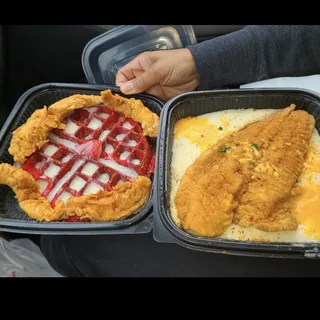 1 Fish and Grits Combo