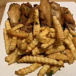 House seasoned wings and fries