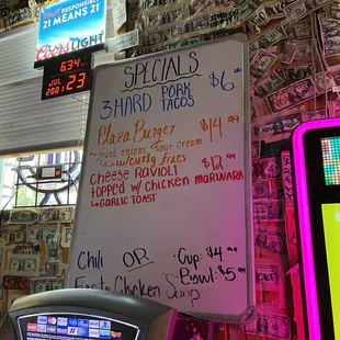 the menu