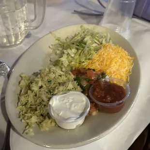 Toppings and rice
