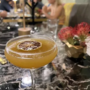 Cocktail made with passion fruit