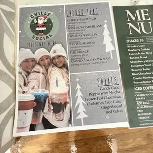 a menu for a coffee shop