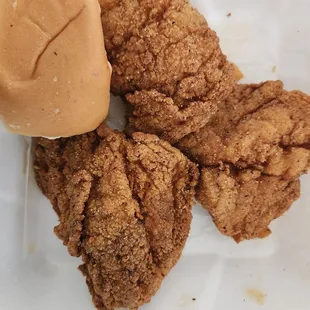 Fresh Red Snapper with Dinner Roll... Lunch Plate