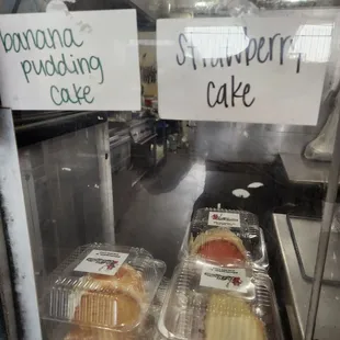 They have fresh slices of cake to go with your fish