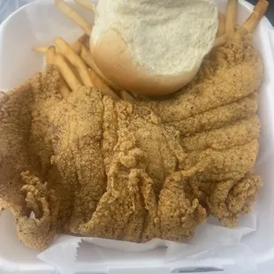 Sole Dinner w/ coleslaw &amp; fries - No hush puppies available