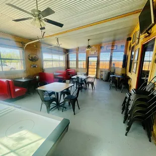 Back patio, event area. Seats about 30