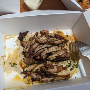 lemon hummus with chicken