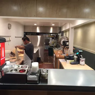 Love this place u can enjoy watch they make real pizza!!!!