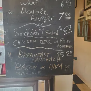 The specials of the day..