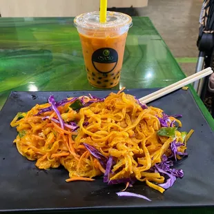 Pad Thai with Thai iced tea :)