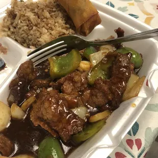 Beef pepper steak - lunch. Delicious!!!
