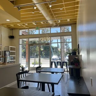 Inside seating, a lot of outlets and tables to charge phone or laptops!