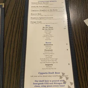 menu