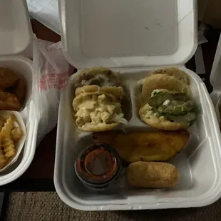 Cylantros sampler and yucca fries