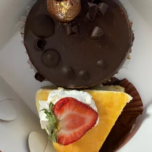 Chocolate torte and NY Cheesecake