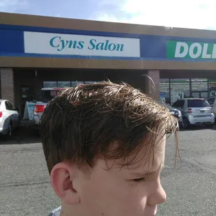 He is going for the Justin Bieber look!! So handsome!!