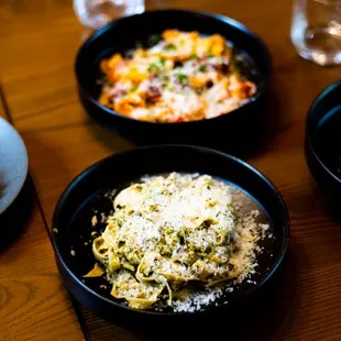 Pest Fettuccine, Pappardelle, Grilled Broccolini, Roasted Brussels Sprouts