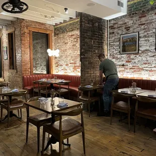 a man in a restaurant setting