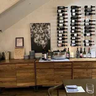 a wine rack in a wine cellar