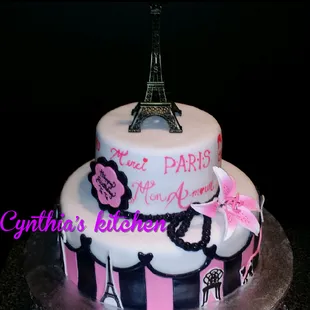 Paris themed cake