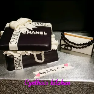 Chanel gift box cake