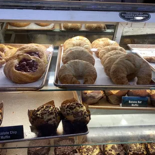 a variety of pastries on display