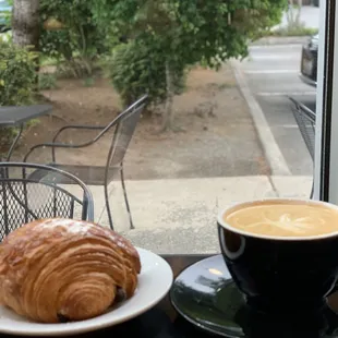 Latte and croissant