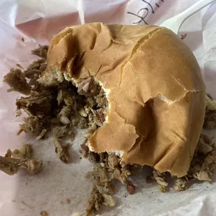 jumbo chopped pork barbecue sandwich (deliciously messy)