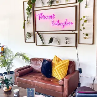 a living room with a couch and a coffee table