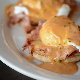 Creole Eggs Benedict at weekend brunch