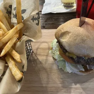 Cypress burger and fries