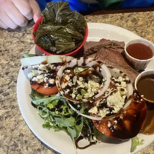 Red White and Bleu Brisket Salad