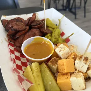 Sausage and cheese plate