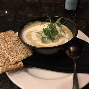 Delicious crab soup to end a long day flying from west coast.