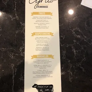 the menu